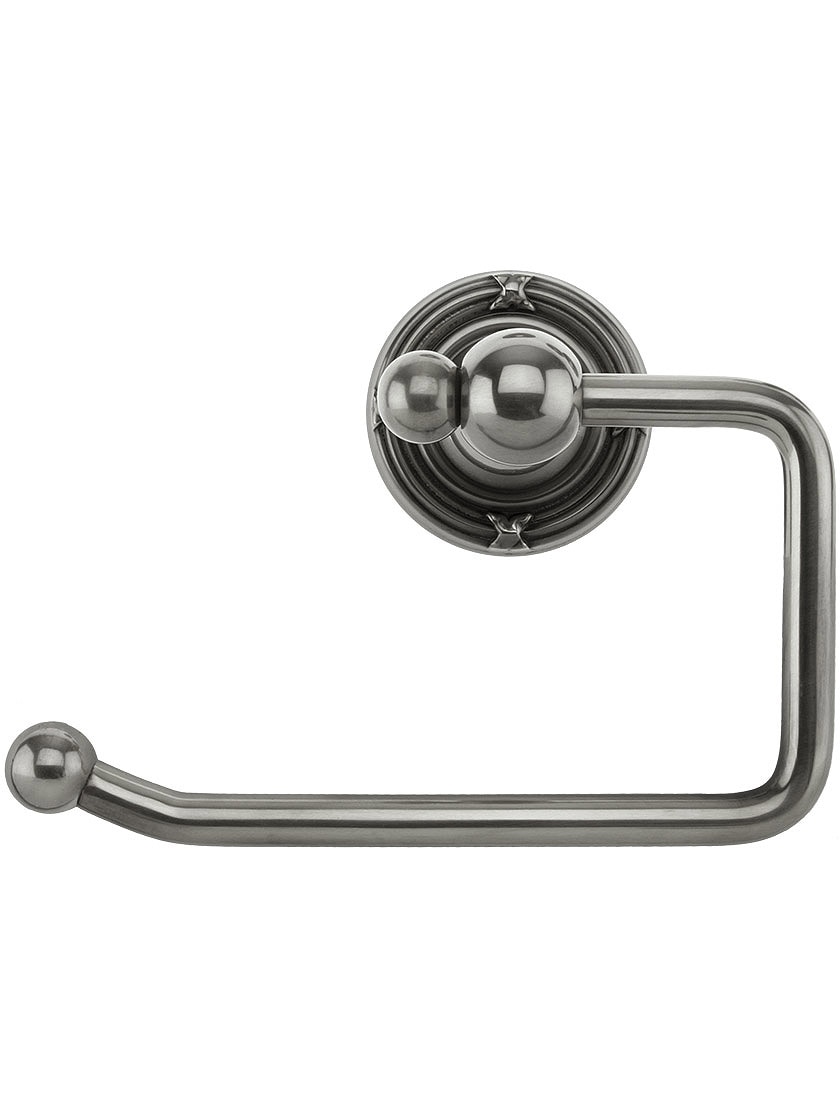 Brass Swinging Toilet-Paper Holder with Ribbon and Reed Rosette